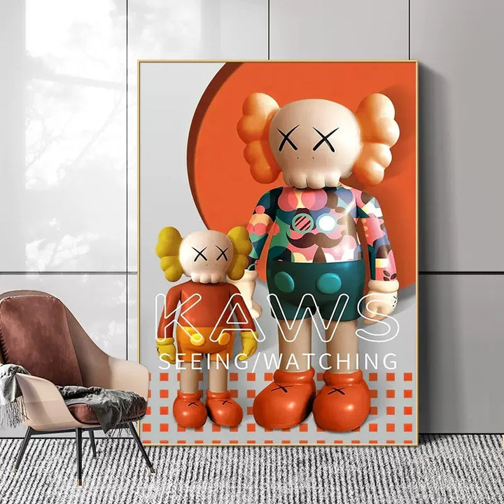 40*60cm KAWS Crystal Porcelain Painting - Ready to Hang
