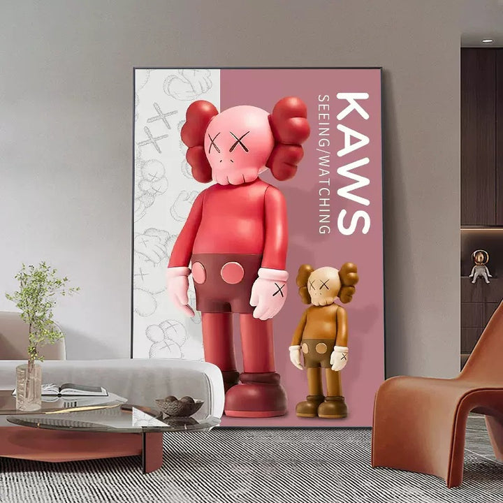Elevate Your Walls: Ready-to-Hang 40*60cm KAWS Crystal Porcelain Painting!