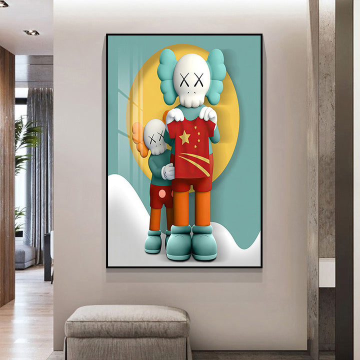 Add a Touch of Elegance: 40*60cm KAWS Crystal Porcelain Painting - Ready to Hang