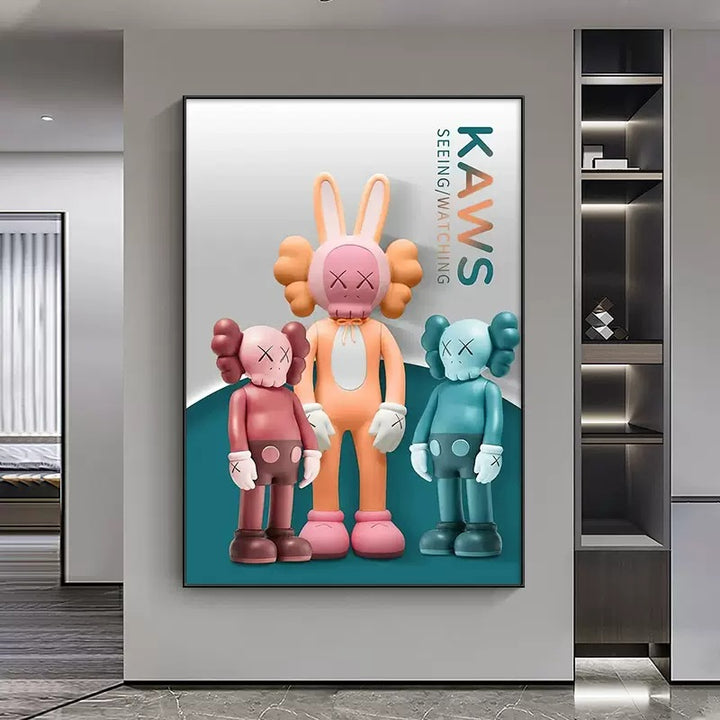 Make a Statement: 40*60cm KAWS Crystal Porcelain Painting - Ready to Hang